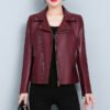Women's Slim Fit Faux Leather Biker Jacket