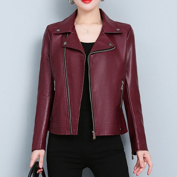 Women's Slim Fit Faux Leather Biker Jacket