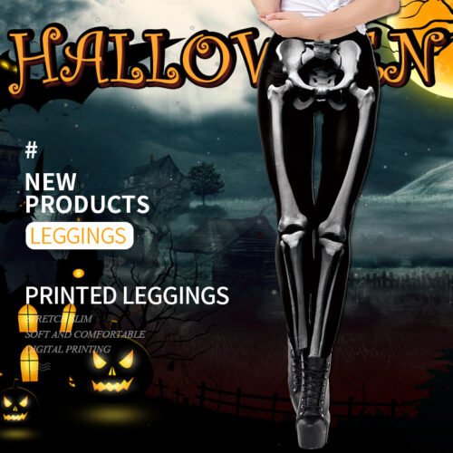 Women's Skeleton Print Fitness Leggings