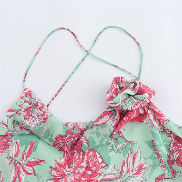 European And American Style Flower Print Underwear Style Dress