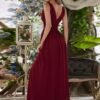 f6cb1bec-1bb1-497c-8565-e4768aeaf083 Women,s Deep V-neck Bridesmaid Plus Size High Waist Dress