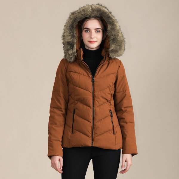 Women's Padded Jacket with Fur Hood