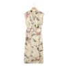 Flower Printed Silk Satin Texture V-neck Short Sleeve Dress