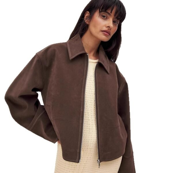 Women's Macaron Color Suede Jacket
