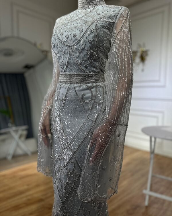 fe6c10f0-9de1-4de2-85ef-ed10302c21c6 Women,s  High Collar Fishtail Long Dress