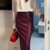 Temperament High Waist Split Skirt