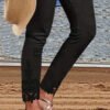 Tight Pants Lace Stitching Hollow-out Cropped Trousers For Women