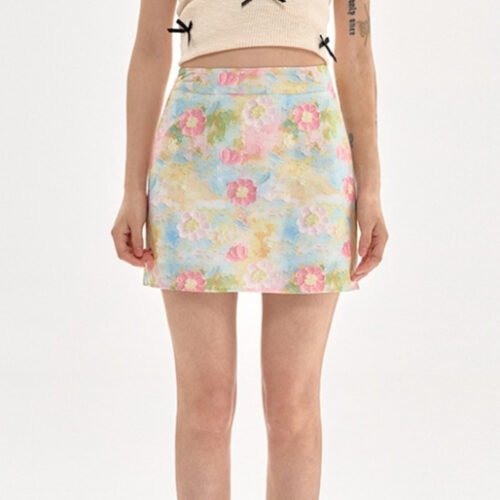 Women's Floral Skirt Summer High Waist Petite Short Dress Summer