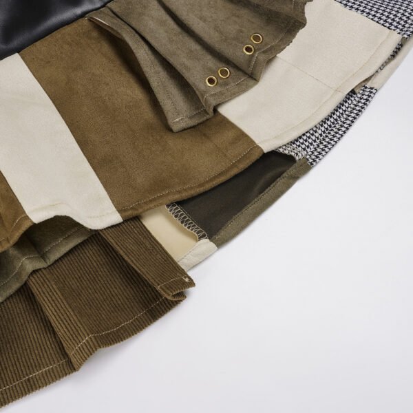 Women's Polyester Leather Patchwork Skirt