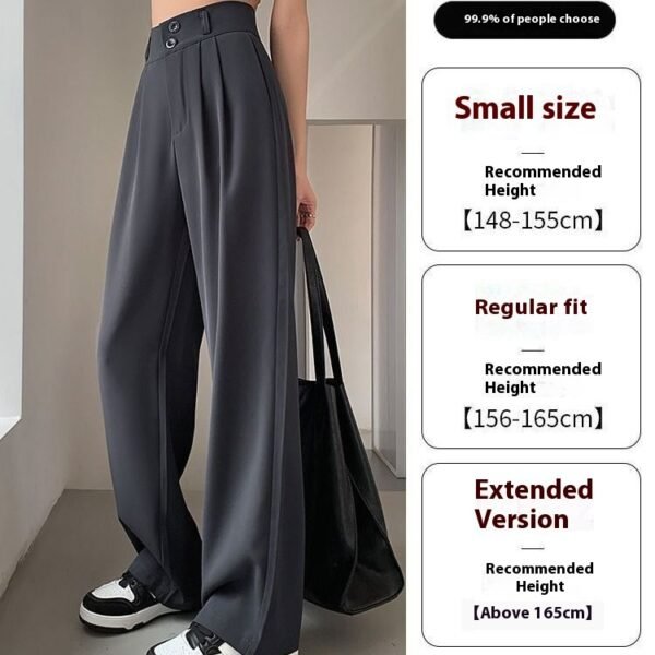 High Waist Drooping Plump Girls Pear Shapes Suit Pants