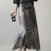 Light Luxury High-grade Leopard Print Split Skirt Women's High Waist Slimming