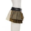 Women's Polyester Leather Patchwork Skirt