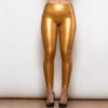 Shascullfites Melody Women's Winter Tights Women's Push Up Leggings Pu Leather Leggings No Front Seam Elastic Slim Tight Sexy