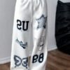 Women's Printed Drawstring Straight Sports Casual Pants