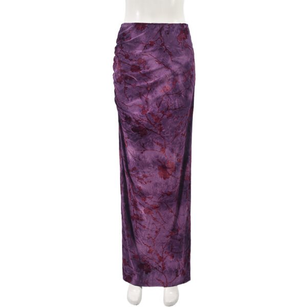 Hot Girl Autumn Women Clothing Knitted Street Sexy Flocking Flower Sheath Skirt For Women