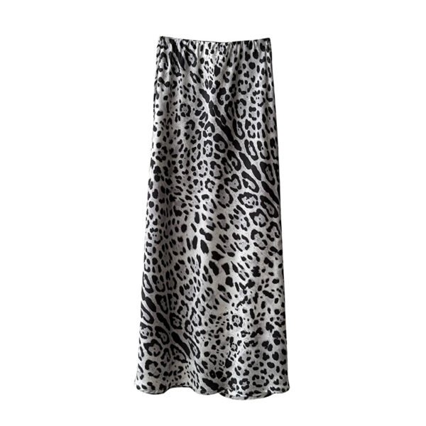 Light Luxury High-grade Leopard Print Split Skirt Women's High Waist Slimming