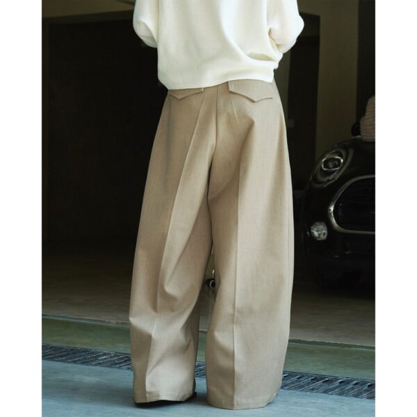 Casual Style Three-dimensional Pleated Suit Pants Loose Drooping Women