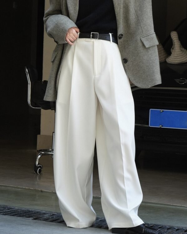 Casual Style Three-dimensional Pleated Suit Pants Loose Drooping Women