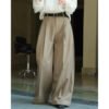 Casual Style Three-dimensional Pleated Suit Pants Loose Drooping Women