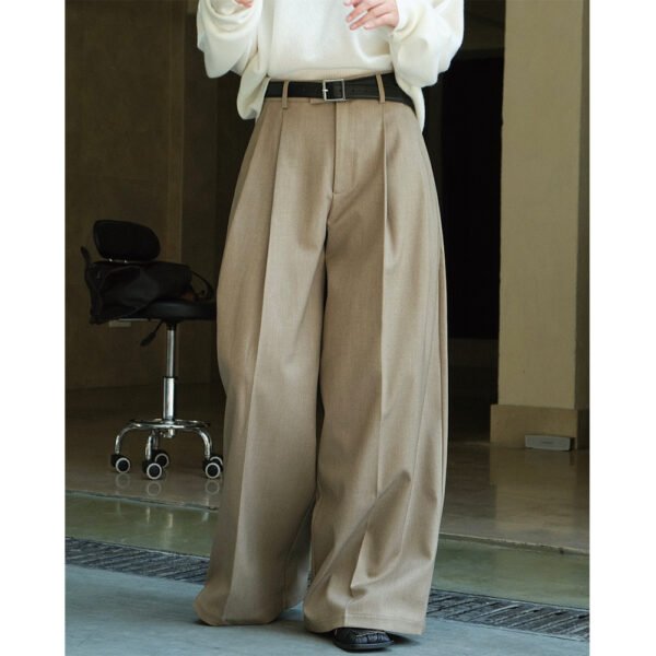 Casual Style Three-dimensional Pleated Suit Pants Loose Drooping Women