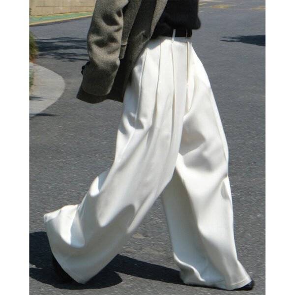 Casual Style Three-dimensional Pleated Suit Pants Loose Drooping Women