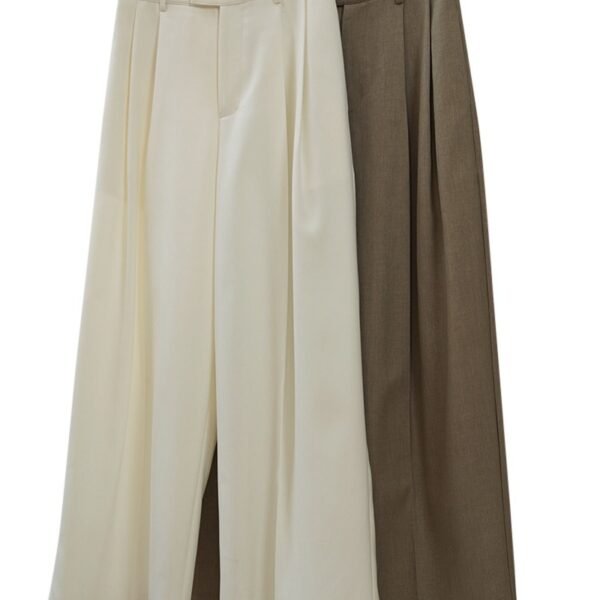 Casual Style Three-dimensional Pleated Suit Pants Loose Drooping Women