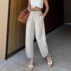 Women's Fashionable White Elegant Cropped Pants