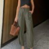 Women's Fashionable White Elegant Cropped Pants