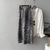 Light Luxury High-grade Leopard Print Split Skirt Women's High Waist Slimming