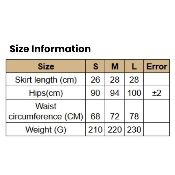 Size Information Women's Metal Geometric Hip Skirt