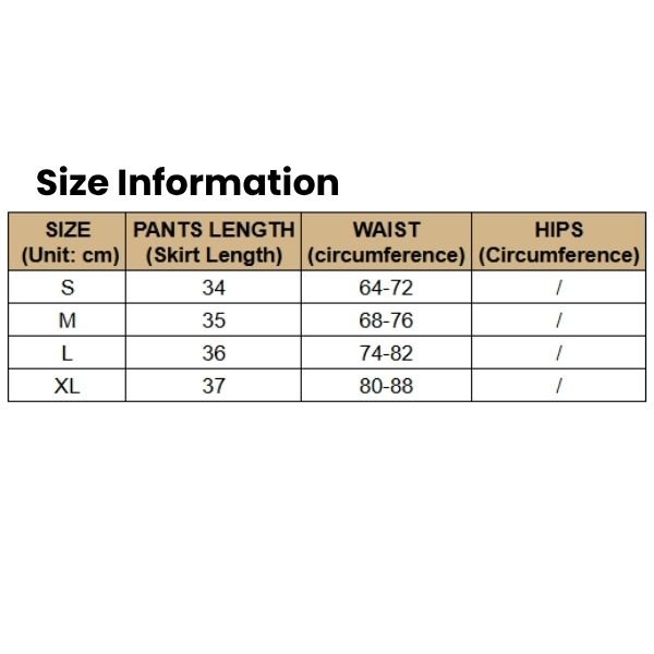 Size Information Women's Layered Polyester Skirt