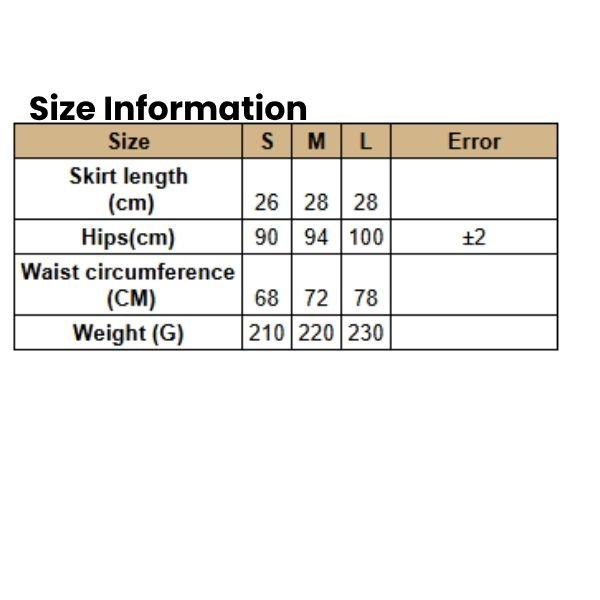 Size Information Women's  Sweet Style Shorts Skirt