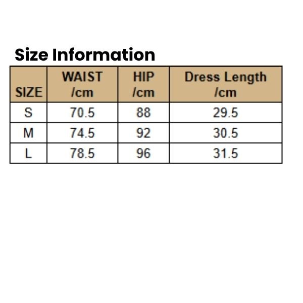 Size Information Women's Knitted  Hip Skirt