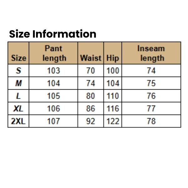 Size Information Women's Lightweight Denim Jeans