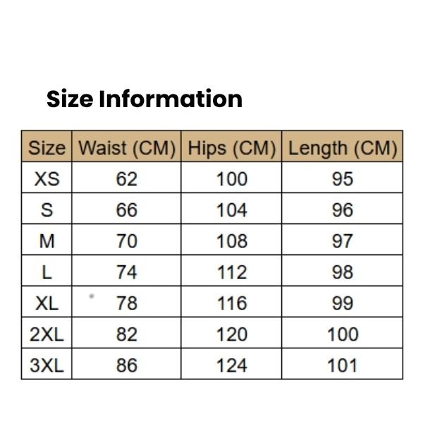 Size Information Women's Quick-Drying Nylon Jogger Pants