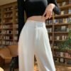 High Waist Drooping Plump Girls Pear Shapes Suit Pants