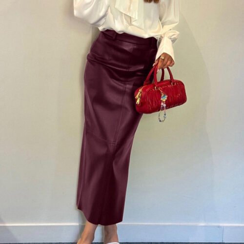Temperament High Waist Split Skirt