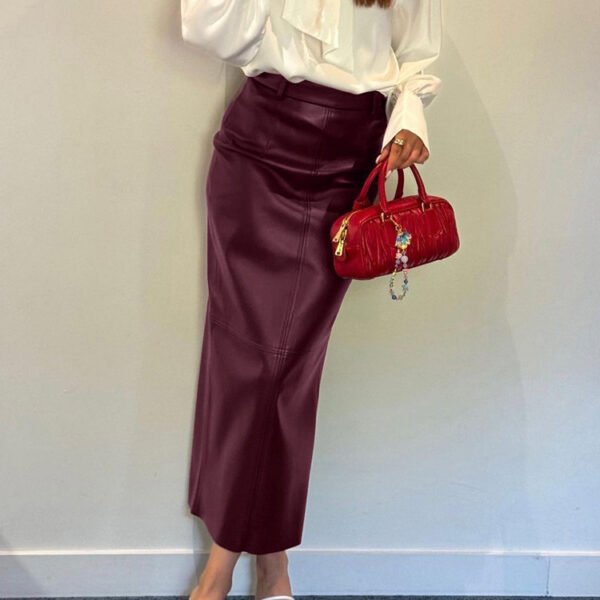 Temperament High Waist Split Skirt