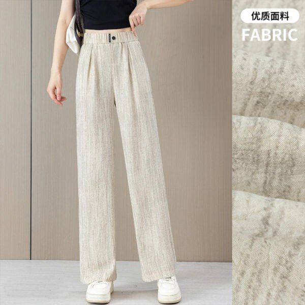Draping Ice Silk Straight-leg Pants Women's Slimming Plus Size Fashion
