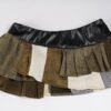 Women's Polyester Leather Patchwork Skirt