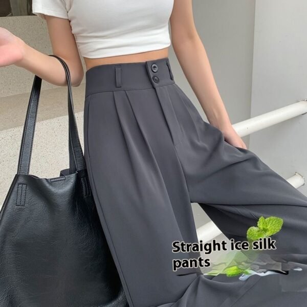 High Waist Drooping Plump Girls Pear Shapes Suit Pants