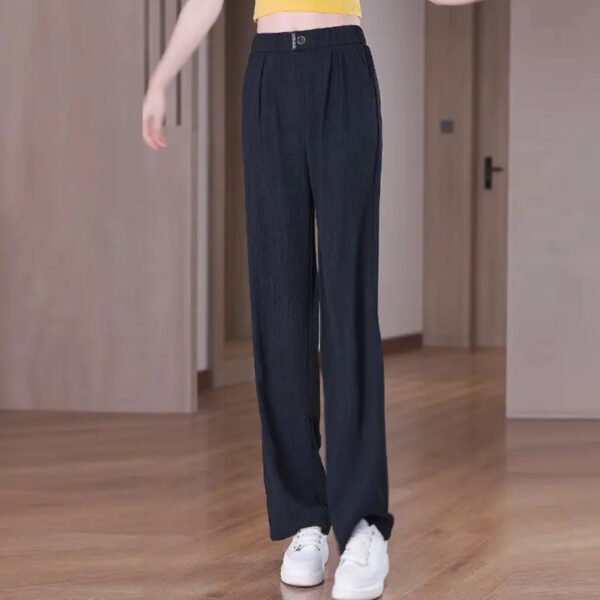 Draping Ice Silk Straight-leg Pants Women's Slimming Plus Size Fashion
